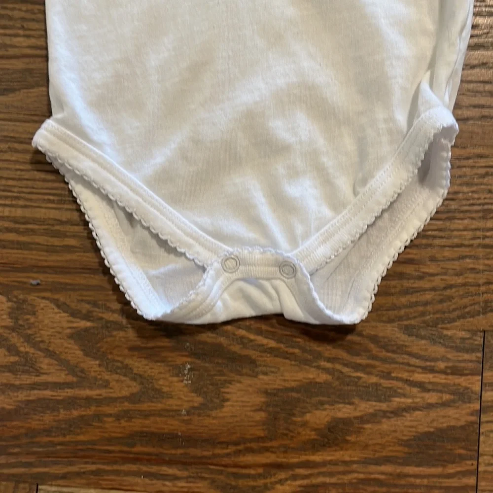 Kissy Kissy White Onesie and Top 3-6 months EUC